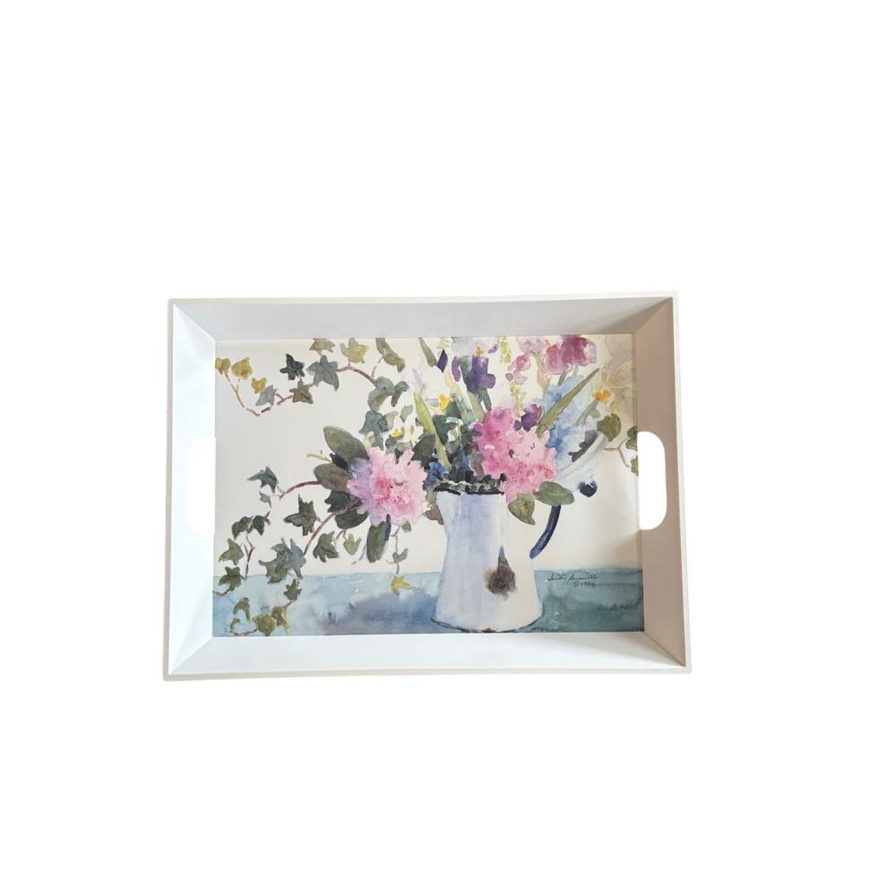 Vintage 1994 Judy Buswell Floral Serving Tray R2S Italy 20” Melamine